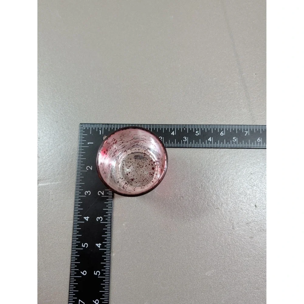 Red Mercury Glass Votive Candle Holder Speckled Tea Light Cup Holiday Decor